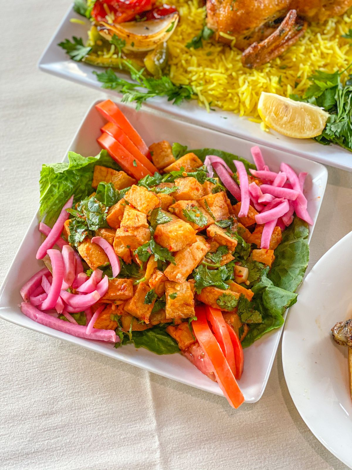 A Mediterranean salad served at Layal Cafe